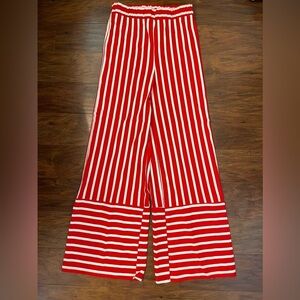 Zara Red and White Striped Pants